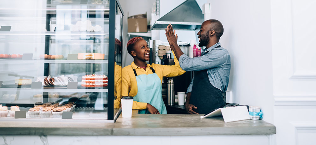 black business owners working together